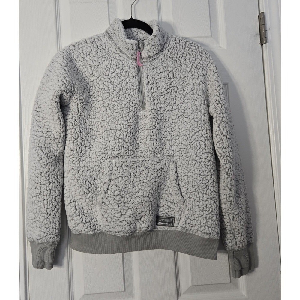 Eddie Bauer Girls Pullover Sharpa‎ Jacket Size XL (16). Grey